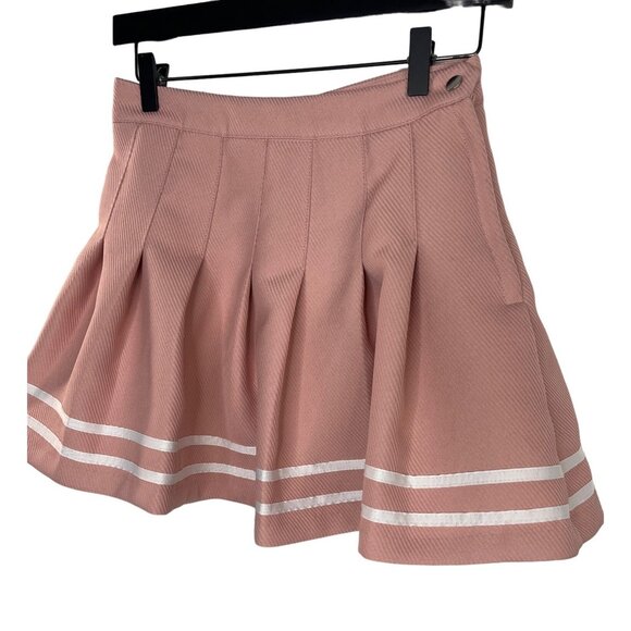 H&M Divided Pink Pleated Mini Skirt Tenniscore Preppy Y2K Style Sz 6 - Picture 1 of 8